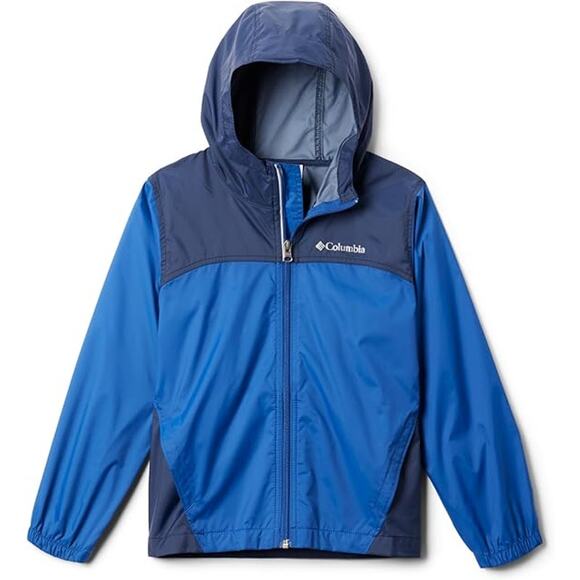 Columbia Boys Medium Long Sleeve Blur Hooded Full Zip Glennaker Rain Jacket - Picture 1 of 6